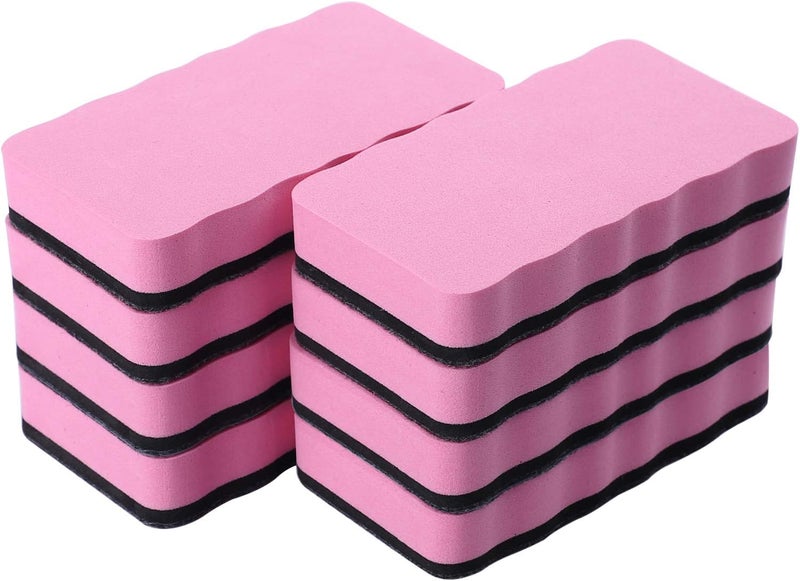 BINGBING Dry Erase Erasers, 8 Pack Magnetic Whiteboard Eraser Chalkboard Eraser Dry Eraser for Classroom Office and Home (8pcs Pink) - Image 1